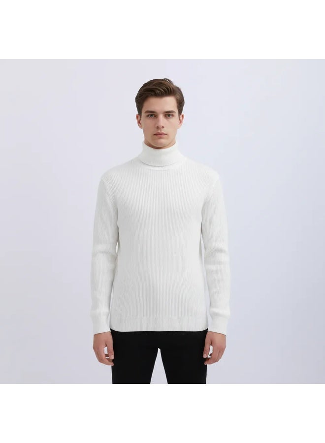 Men's Winter Turtleneck Pullover Sweater Long Sleeve Soft Knit Jumper Casual Warm Mock Neck Top Comfortable Stretch Fashion Knitwear for Daily Wear Office Outdoor and Smart Casual Styling - Image 2