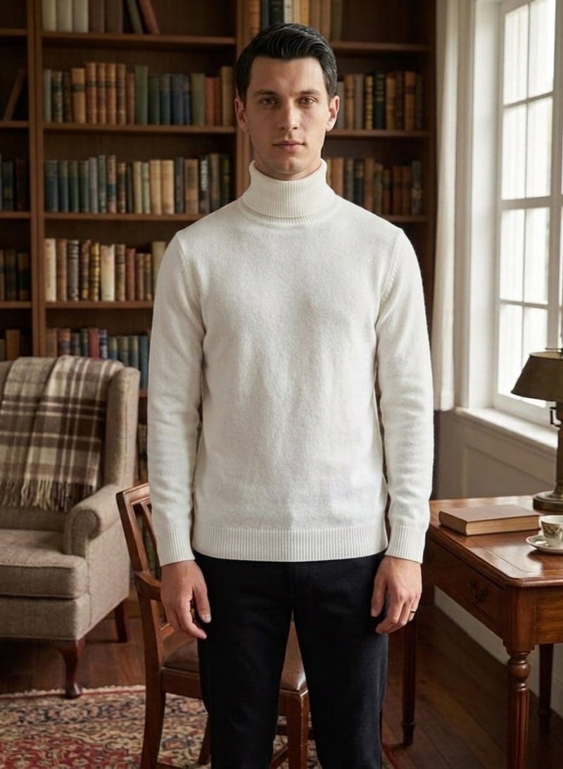 Men's Winter Turtleneck Pullover Sweater Long Sleeve Soft Knit Jumper Casual Warm Mock Neck Top Comfortable Stretch Fashion Knitwear for Daily Wear Office Outdoor and Smart Casual Styling - Image 1