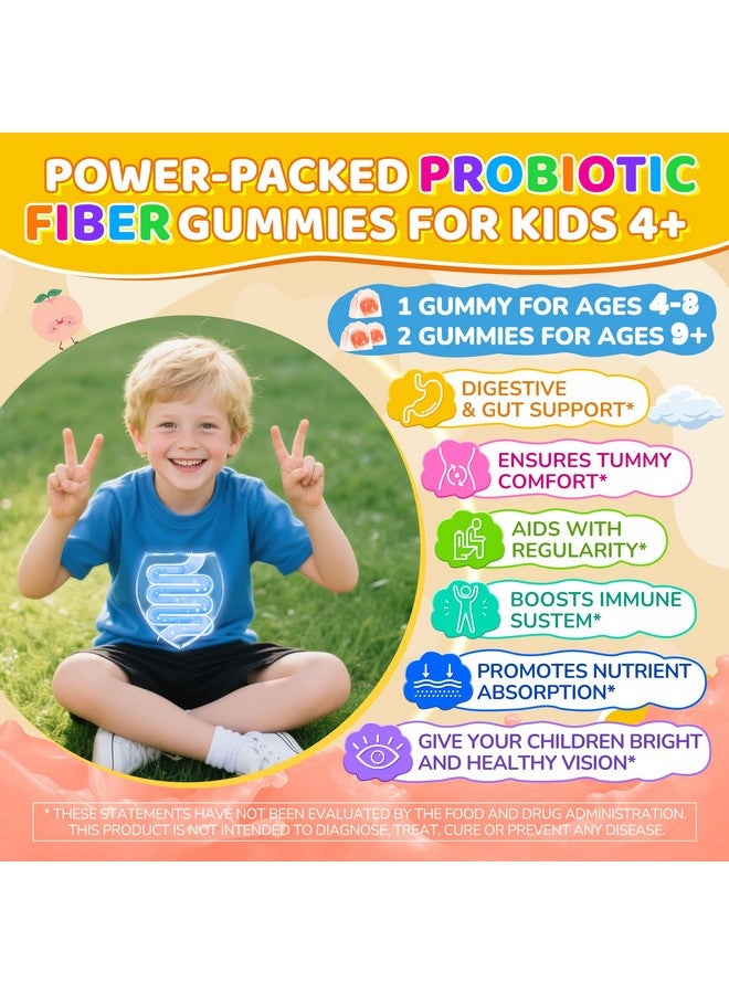 NEVISS Probiotics for Kids + Veggie & Fruit Fiber Gummies, with 12 Billion CFU Probiotic, Organic Inulin Prebiotics Fiber, Methyl B12, B6, C for Children's Digestive & Gut, Immune Health, Sugar Free, 60Cts - Image 3