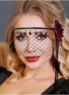 Daytoyz Women Fascinator Veil Tassel Mesh Face Veil Flower Tea Party Fascinator Veil Costume Accessory for Women and Girls  - Image 2