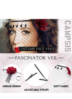 Daytoyz Women Fascinator Veil Tassel Mesh Face Veil Flower Tea Party Fascinator Veil Costume Accessory for Women and Girls  - Image 5
