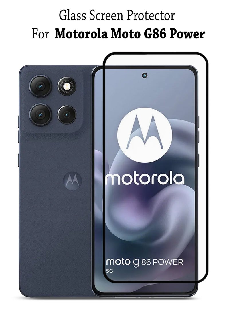 JOMILA Motorola Moto G86 Power Screen Protector | Tempered Glass Compatible with Motorola Moto G86 Power| Screen Protector Full HD Quality Tempered Glass Anti-Scratch Edge to Edge Coverage with Easy Installation Kit - Black - Image 1