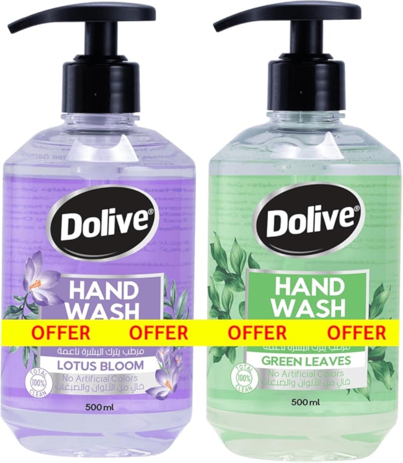 dolive Pack of two hand wash (Green leaves 500ml + Lotus Bloom 500 ml)