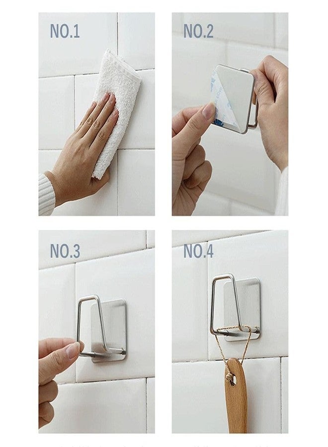 Hidak Sponge Holders Phone Holder for Kitchen Sink Strong Adhesive Small Sponge Holder Hook Premium Rustproof & Waterproof Kitchen Sink Caddy Stainless Steel (2 Pcs) - Image 2