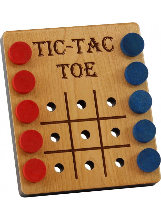 Maple Landmark Deluxe Cherry Tic-Tac-Toe Game - Made in USA - Image 1