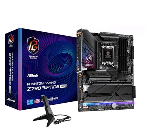 ASRock Z790 Riptide WiFi LGA1700 ATX Motherboard Supports 14th13th12th Gen Intel DDR5 8000 OC PCIe 50 WiFi 7 8 SATA 1611 Power Phase Killer 25G LAN - Image 1