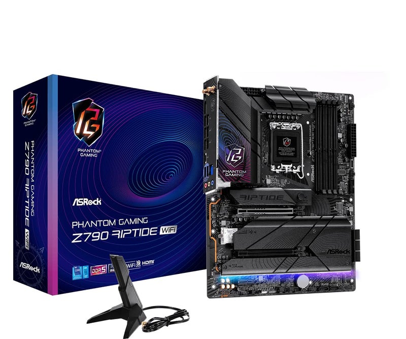 ASRock Z790 Riptide WiFi LGA1700 ATX Motherboard Supports 14th13th12th Gen Intel DDR5 8000 OC PCIe 50 WiFi 7 8 SATA 1611 Power Phase Killer 25G LAN - Image 2