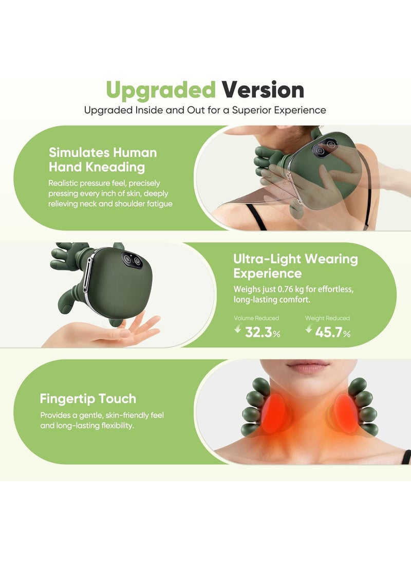 general Shoulder and Neck Massager, Bionic Heated Massager, Neck Massager with Fingers, Simulates a Real Palm Massage for Comfort, Relax Muscle Tension (Green) - Image 5