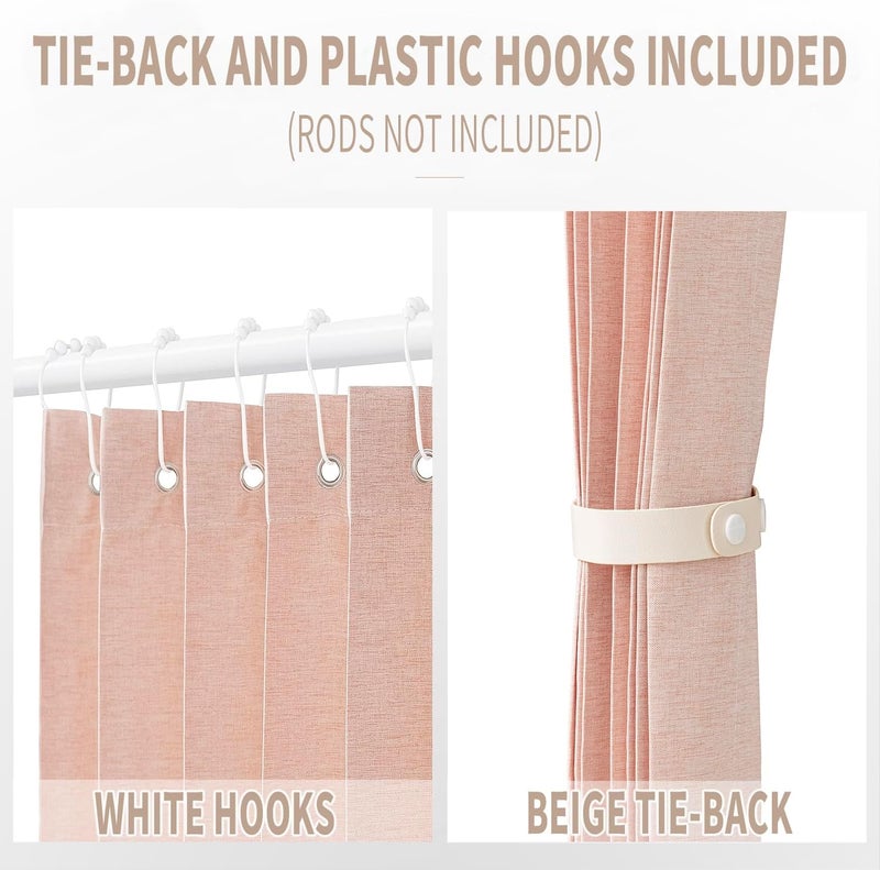 Vatge Doorway Curtains Accordion Pink Curtains for Girls' Room Door, Closet Doors Curtain, 80 Inch Long Privacy Curtains for Room Divider and Open Closet, 1 Panel with Tieback, W39 x L78, Pink - Image 3