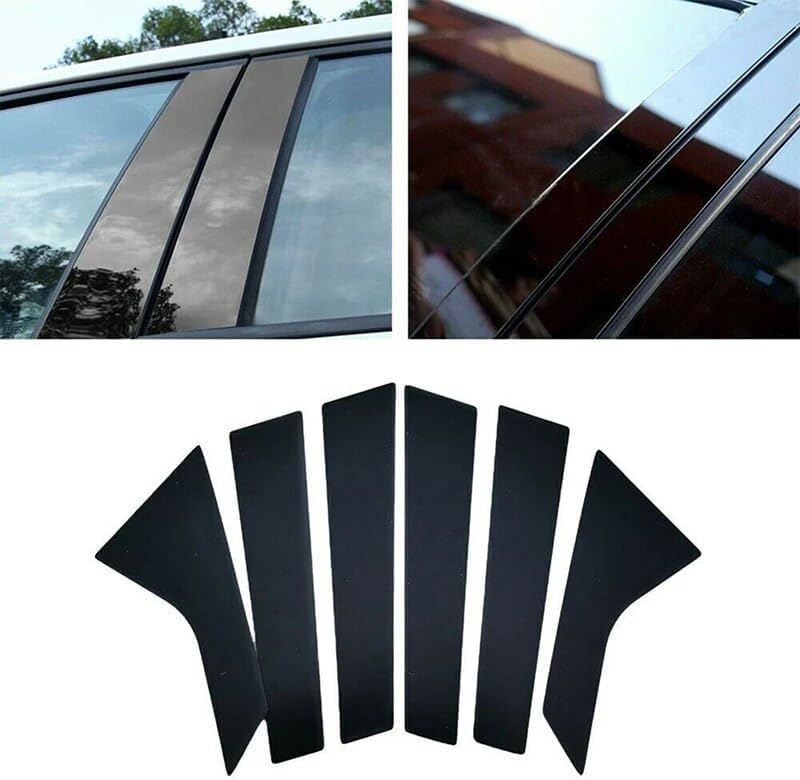 DEMULAX Glossy Black Car Pillar Post Stickers for Hyundai Sonata - Image 5