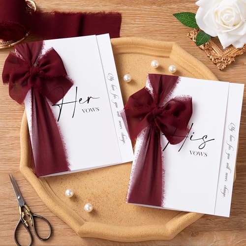 DORIS HOME Burgundy Chiffon Ribbon for Flower Bouquet, 2" x21Yd Fabric Ribbon for Gift Wrapping, Handmade Frayed Ribbon for Wedding, Chiffon Silk Ribbon for Christmas Decorations - Image 4