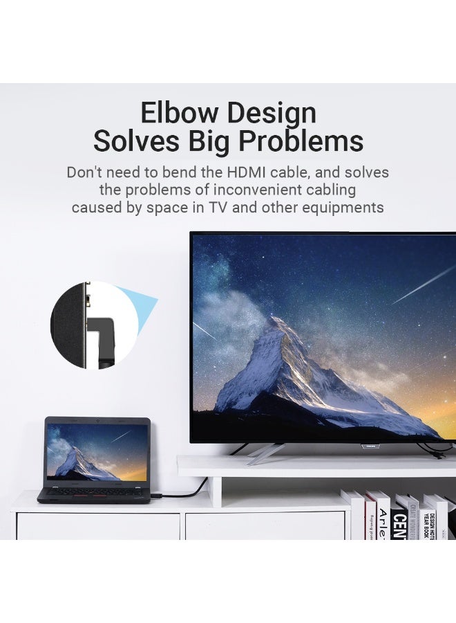 VENTION HDMI Right Angle  Cable 90 Degree 5M Black Model - Image 3