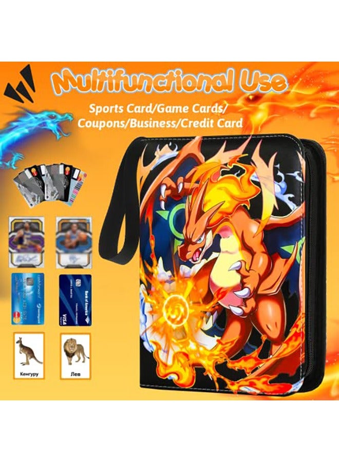 Card Binder for Pokemon Cards Holder 4-Pocket, Trading Binders for Card Games Collection Case Book Fits 400 Cards - Image 3