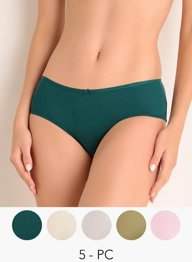 Pack of 5 Intimates Elastic Waist Bow Accent Briefs