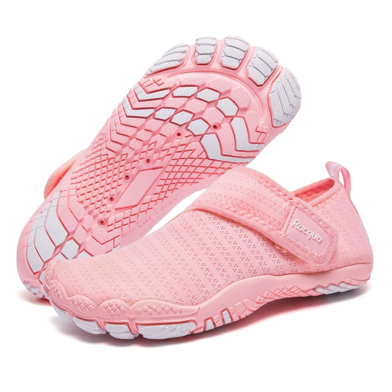 Racqua Kids Water Shoes Girls Quick Dry Lightweight Sport Beach Aqua Shoes Barefoot Outdoor Swim Pool Walking Boating Surfing Shoes Little Kid Pink 13 - Image 1