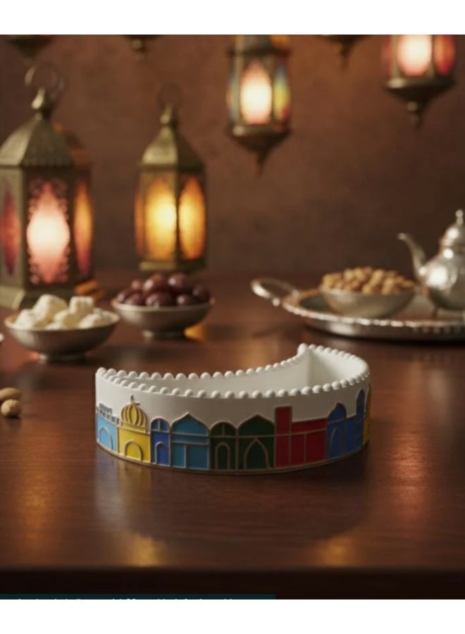 AKDC Ramadan Moon Shape Serving Bowl Chalk Material 20 cm Black – Festive Tableware - Image 2