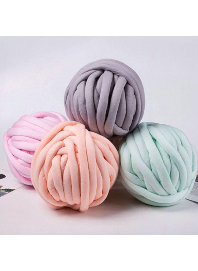 Chunky Velvet Tube Yarn 1kg – Light Grey 5cm thickness - Image 3