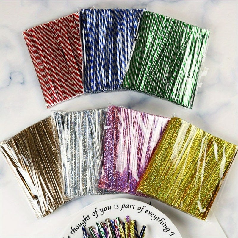 Red Long Baking Wire Ties 500 Pack for Sealing Bags Gifts Bundling - Image 1