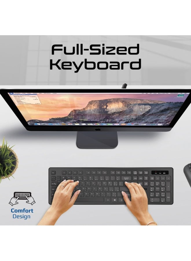Promate ProCombo-13 Sleek Profile Full-Size Wireless Keyboard and Mouse