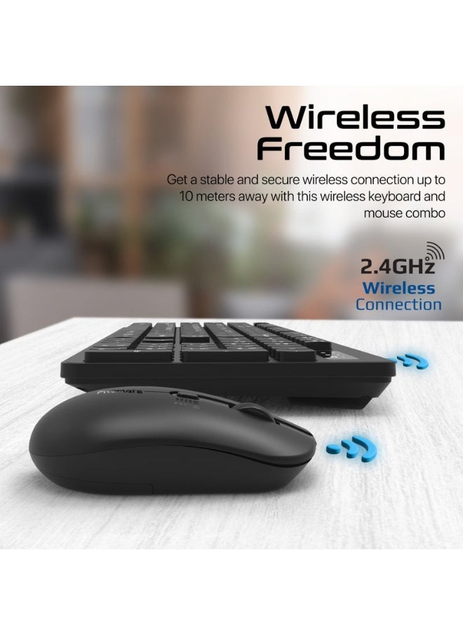 Promate ProCombo-13 Sleek Profile Full-Size Wireless Keyboard and Mouse
