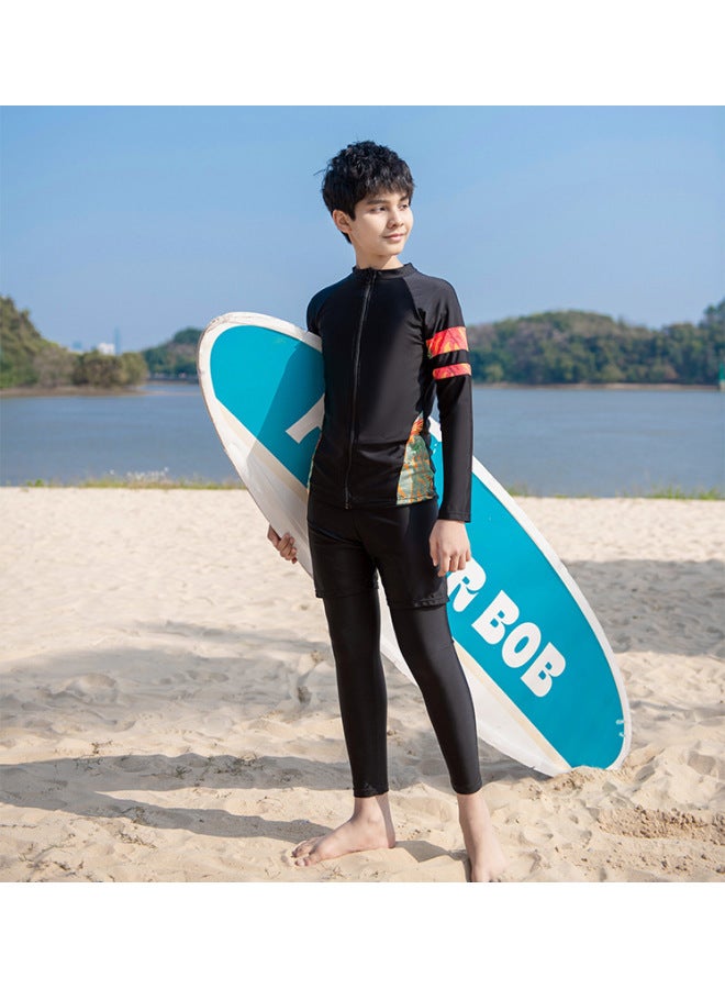 New Men's And Women's Size Children's Long Sleeve Diving Suit Swimsuit Split Suit Sun Protection Conservative Cute Beach Swimsuit