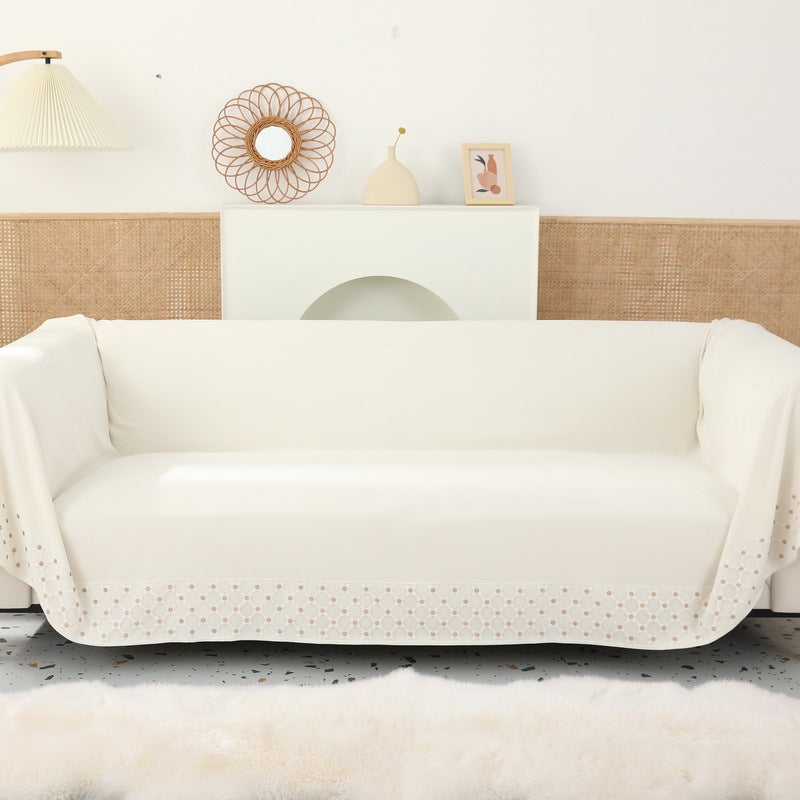 Four Seasons Universal Waterproof Solid Color Cut Velvet Sofa Cover Towel Factory Simple Non-Slip Anti-Urine Anti-Dirty Sofa Towel Cover - Image 1