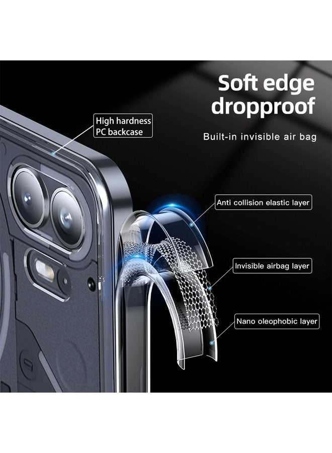 عام متوافق مع حالة هاتف Nothing Phone2 شفافة HD درع مانع للانزلاق وحافية للحماية - Image 3