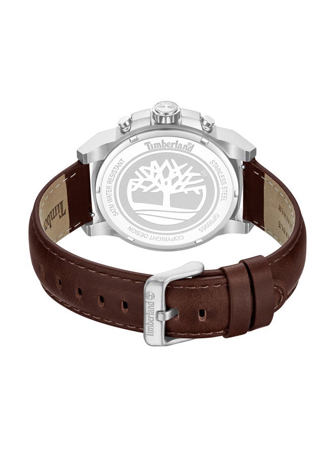 Timberland Men Fast Strike Green Dial Leather Strap Multifunction Watch for Men, 46mm - Image 3