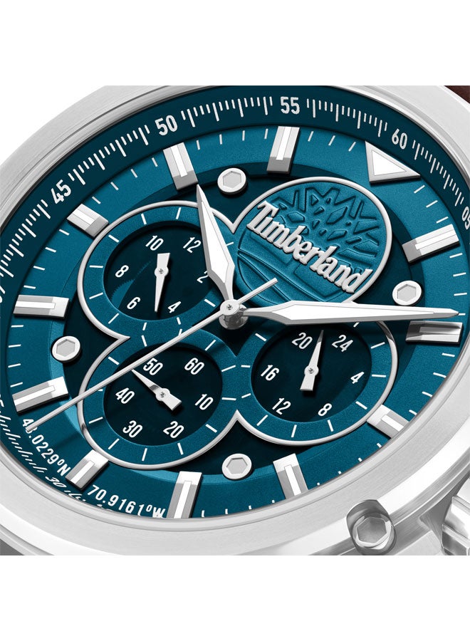 Timberland Men Fast Strike Green Dial Leather Strap Multifunction Watch for Men, 46mm - Image 4
