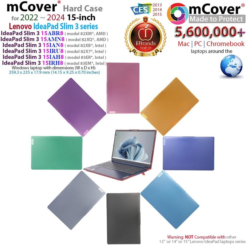 mCover Case Compatible for 2022-2024 15" Lenovo IdeaPad Slim 3 | 3i 15ABR8 / 15AMN8 / 15IAH8 / 15IAN8 / 15IRH8 / 15IRU8 Windows Computers (Not for Other Lenovo Models), Black - Image 2