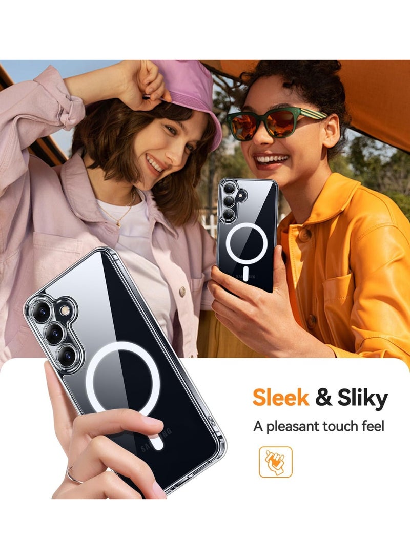 BORTONY Samsung Galaxy S25 MagSafe Case Support Wireless Charging Slim Thin Magnetic Cover for Galaxy S25  Anti Scratch Shockproof Hard Transparent Phone Case for Galaxy S25 6.2 Inch - Image 5