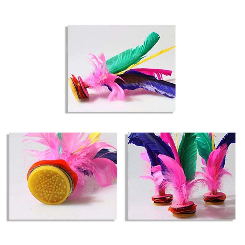Feather Shuttlecock 4-Pack: Traditional Jianzi - Leg Muscle & Flexibility Training Kicking Toy for Family Outdoor Sports, Adults & Children - Image 5