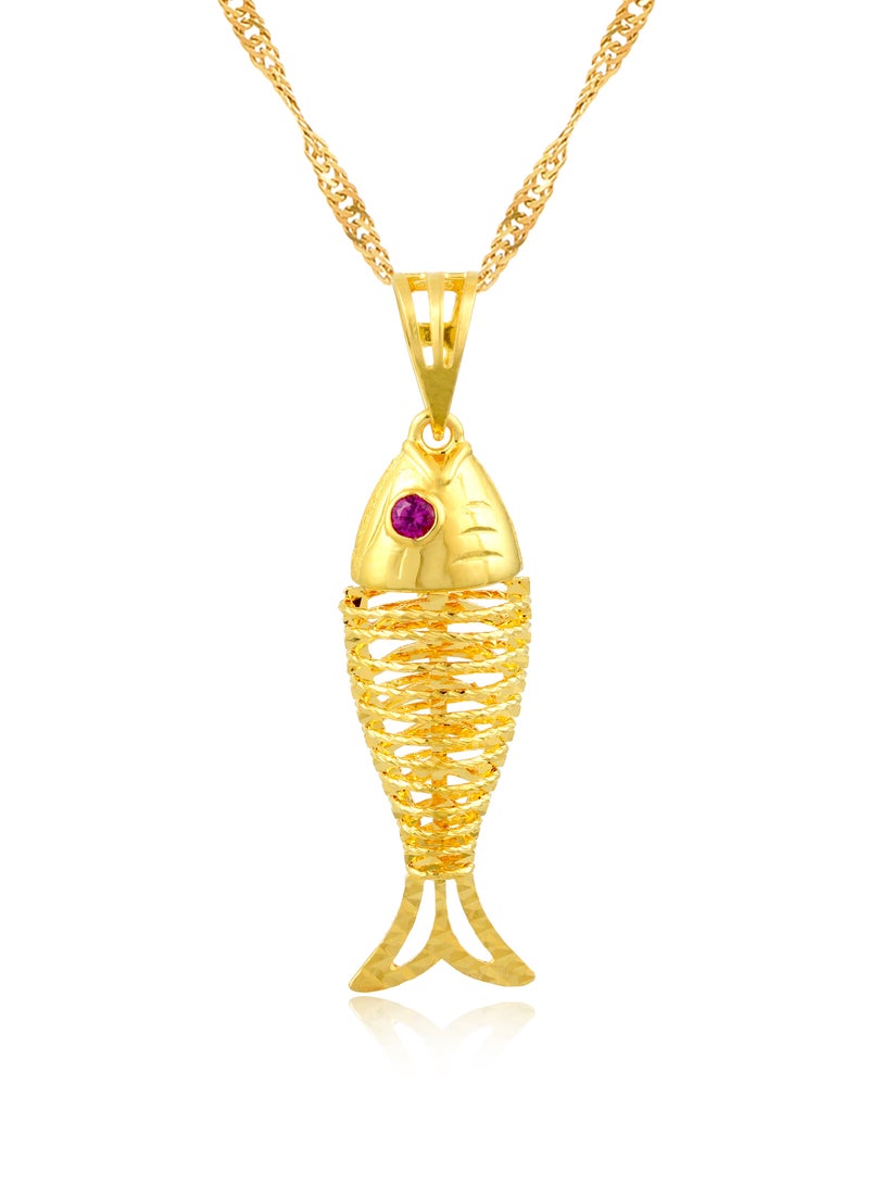 BAFLEH JEWELLERY 22kt Gold Fish Pendant: Perfect for Sea Lovers  - Image 1