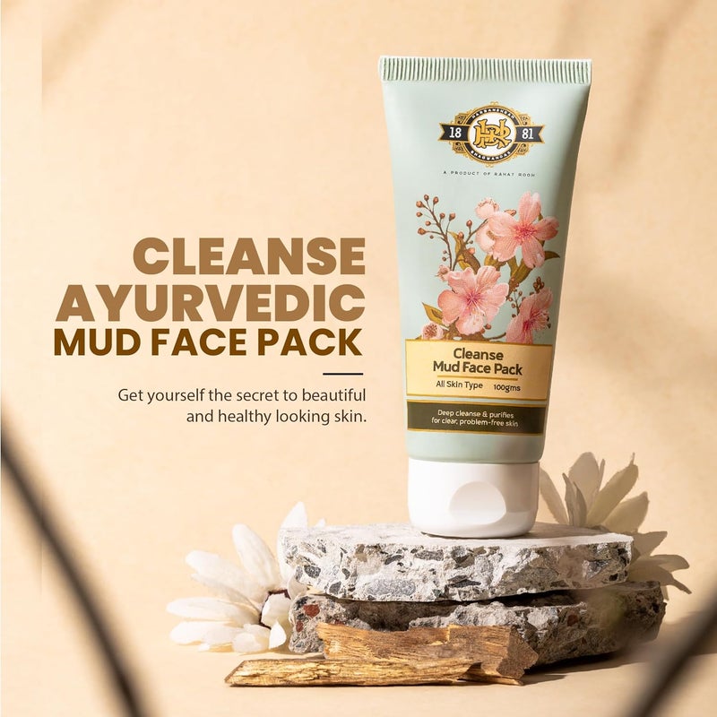 Cleanse Cleanse Ayurvedic Mud Face Pack 100ml with Neem Aloe Vera Multani Mitti Face Pack for Acne Oily Glowing Healthy Skin Mud Clay Mask for Women Men Suitable for All Skin Types  - Image 5