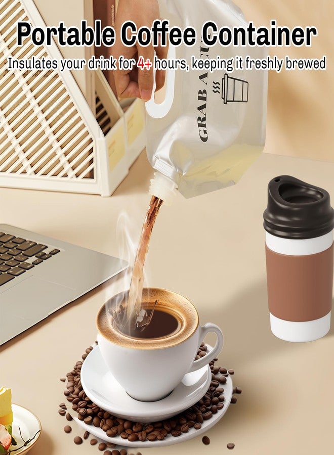 INPARALLUV 10 Pack Disposable Coffee Dispensers with Handle Coffee Box Cold Hot Beverage Dispenser COFFEE Carrier with Handle Take Out Camping Water Storage Containers Water Bag for Hiking (88oz) (White) - Image 4