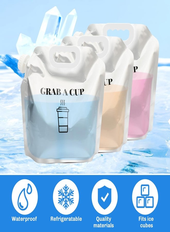 INPARALLUV 10 Pack Disposable Coffee Dispensers with Handle Coffee Box Cold Hot Beverage Dispenser COFFEE Carrier with Handle Take Out Camping Water Storage Containers Water Bag for Hiking (88oz) (White) - Image 5