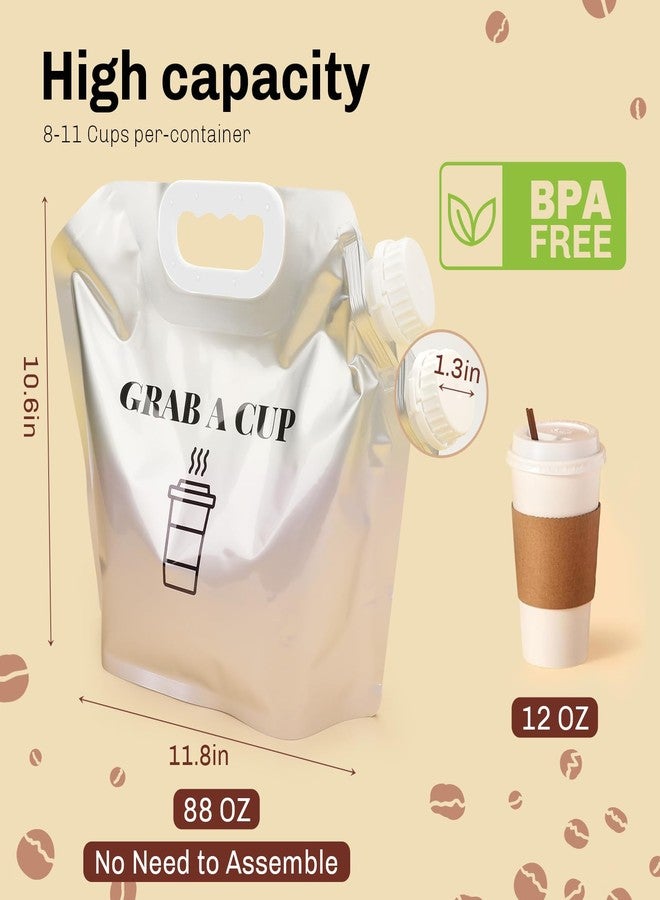 INPARALLUV 10 Pack Disposable Coffee Dispensers with Handle Coffee Box Cold Hot Beverage Dispenser COFFEE Carrier with Handle Take Out Camping Water Storage Containers Water Bag for Hiking (88oz) (White) - Image 2