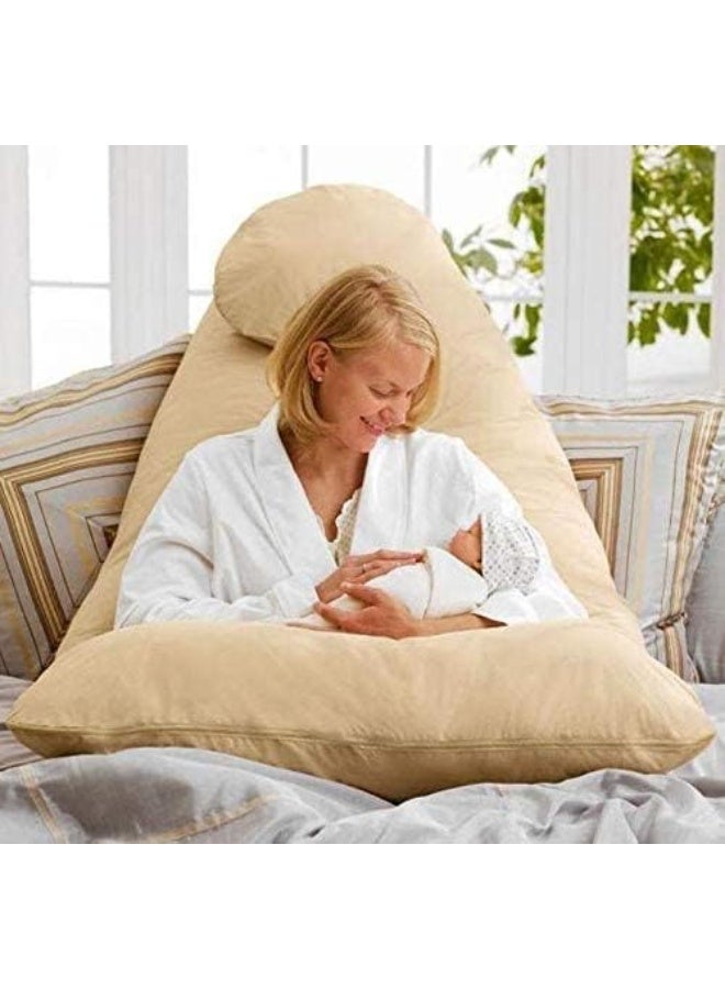 وسادة كاملة على شكل U مريحة للنساء الحوامل لتخفيف الألم ودعم البطن أثناء النوم - Image 2