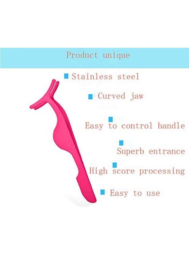 HOYUJI HOYUJI False eyelash applicator, eyelash extension tweezers silicone sleeve tweezers for easy application and removal of magnetic eyelashes - Adjust and repair your eyelashes (pink)  - Image 3