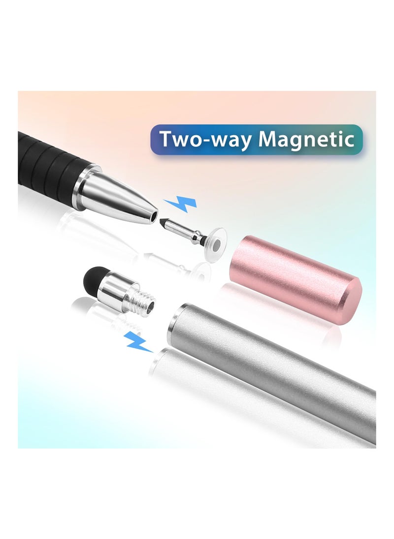 Excefore - 4 Pcs Capacitive Stylus Pens - 2 in 1 Magnetic Disc Stylus with Cap, Universal Touch Screen Pen for iPads, Tablets, iPhones, and Android Devices - Image 1