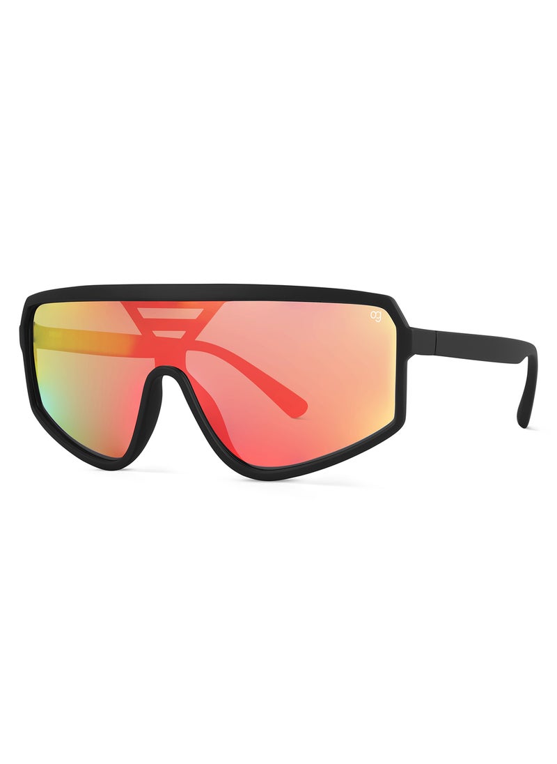 Woggles Uv-Protected Orange X Black Sports Sunglasses  - Image 4