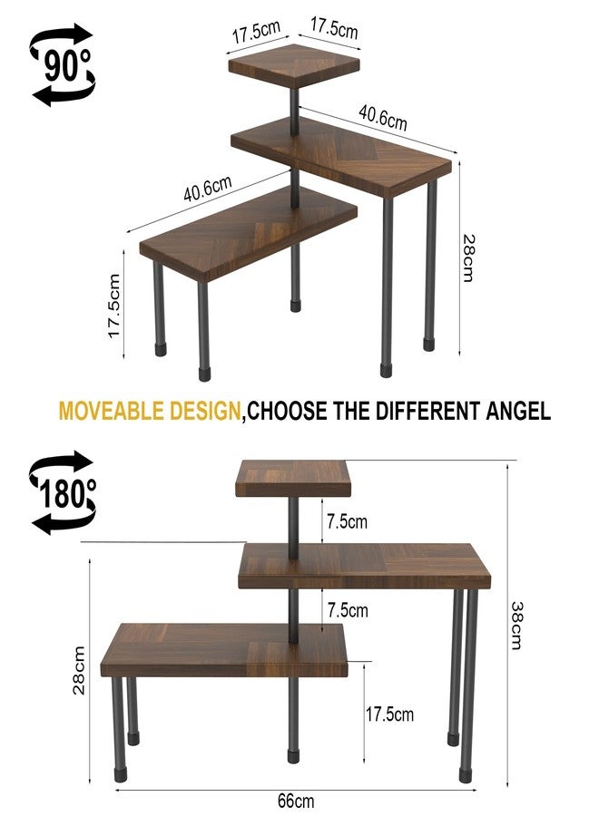 Hooshion Kitchen Countertop Organizer, Kitchen Corner Shelf, 3 Tier Moveable Corner Shelf, Bathroom Counter Organizer, for Kitchen Counter, Coffee Bar, Bathroom Sink, Spice Rack, Plant Shelf - Image 2