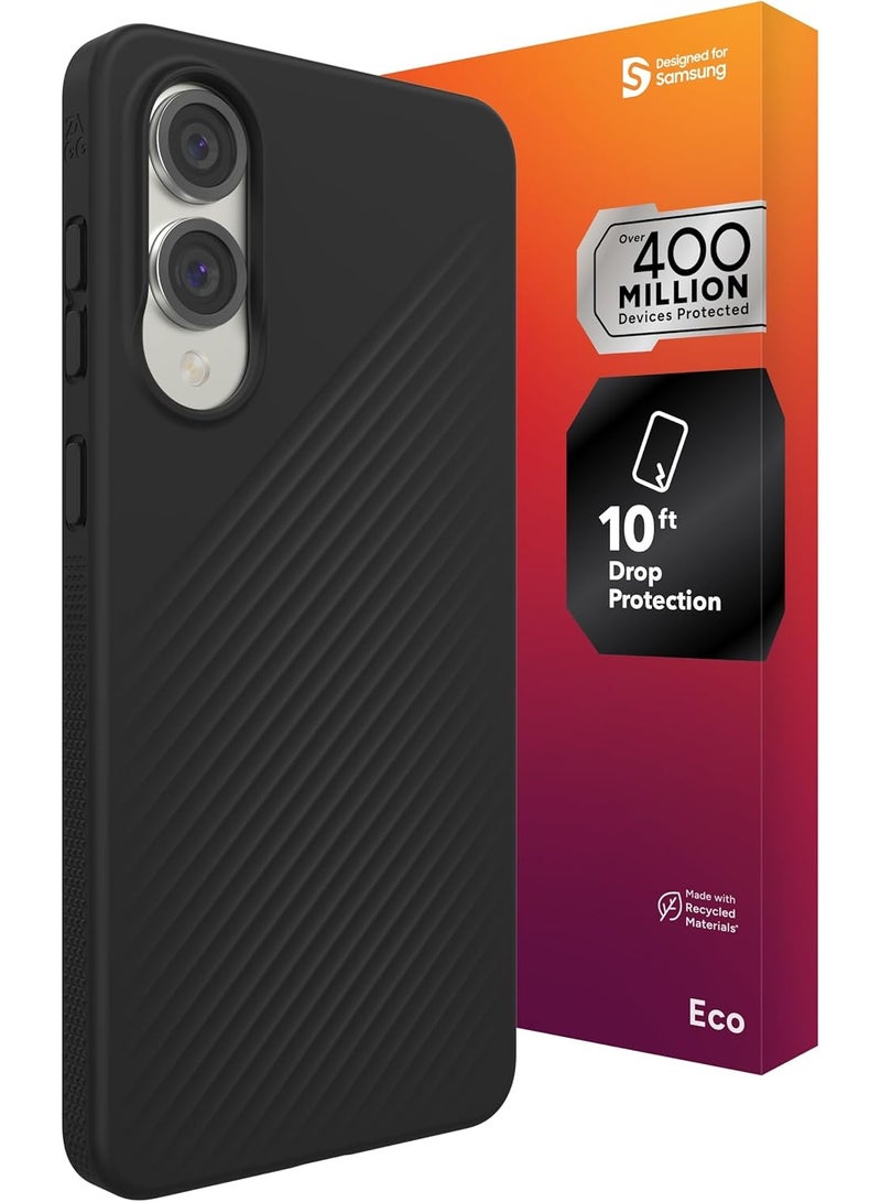 زاج جراب فاخر معزز بالجرافين لهاتف Samsung Galaxy S25 Edge [6.7 بوصة]، تصميم رفيع وخفيف الوزن ومرن، قبضة آمنة، غطاء خلفي مقاوم للصدمات للهاتف (أسود)