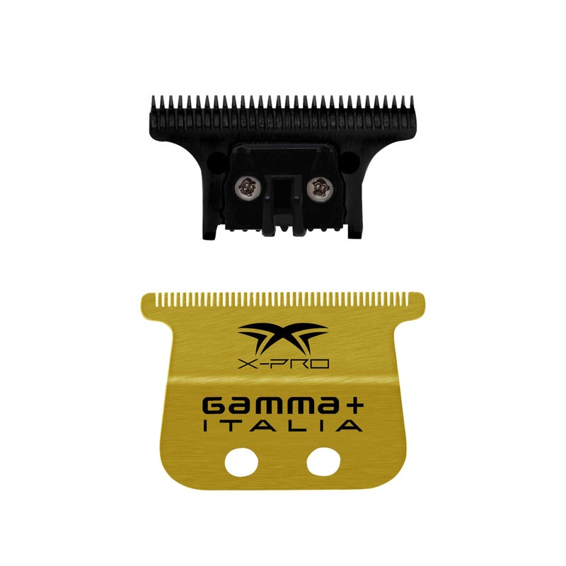 GAMMA+ Replacement X-Pro Wide Gold Titanium with Black Diamond The One Cutting Trimmer Blade Set - Image 1