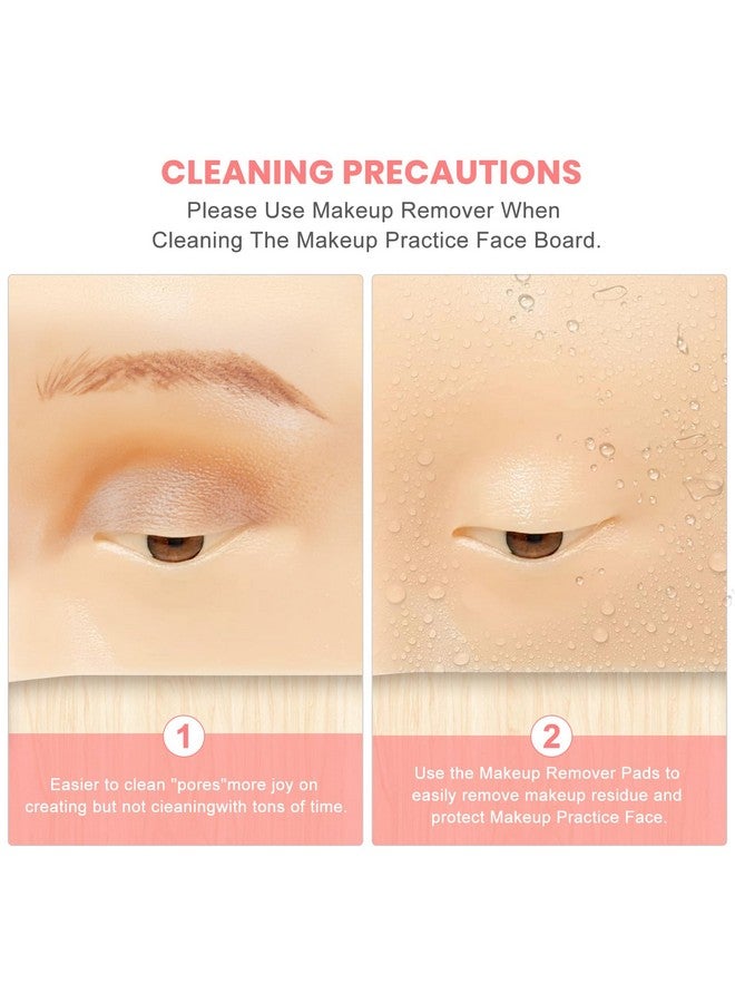FTOYIN Makeup Practice Face Board 3D Realistic Pad, Reusable eyeshadow practice eyes for Makeup Artist Board Makeup Practice, Eyeshadow Eyeliner Eyebrow Mapping Realistic Face Skin make up practice face - Image 3