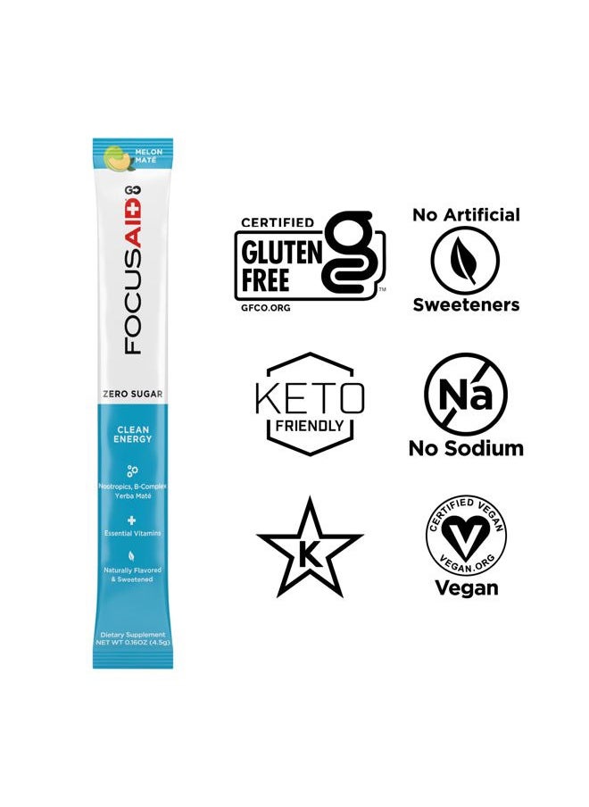LIFEAID - FOCUSAID GO Nootropics Energy Blend, Zero Sugar, Alpha-GPC, GABA, B-Complex, Yerba Mate, Green Tea, Keto Friendly, 100mg Natural Caffeine (Pack of 14) - Image 1