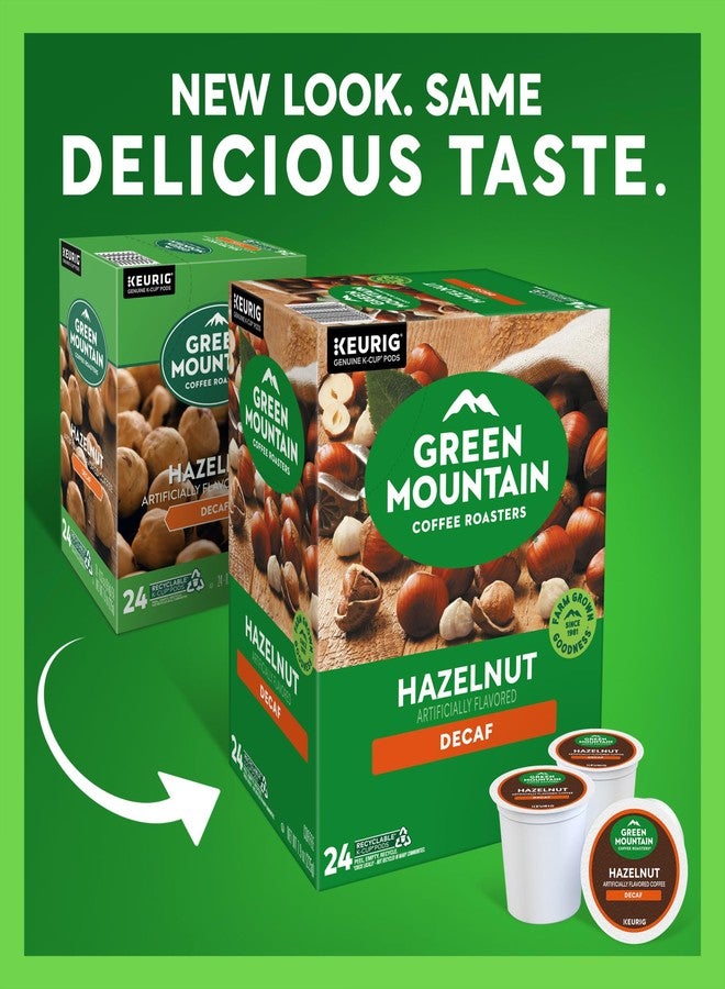 Green Mountain Coffee Roasters قهوة جرين ماونتن كوفي روسترز بنكهة البندق منزوعة الكافيين، كبسولات كيوريج للاستخدام الفردي، تحميص خفيف، 96 كبسولة (4 عبوات من 24 كبسولة) - Image 2