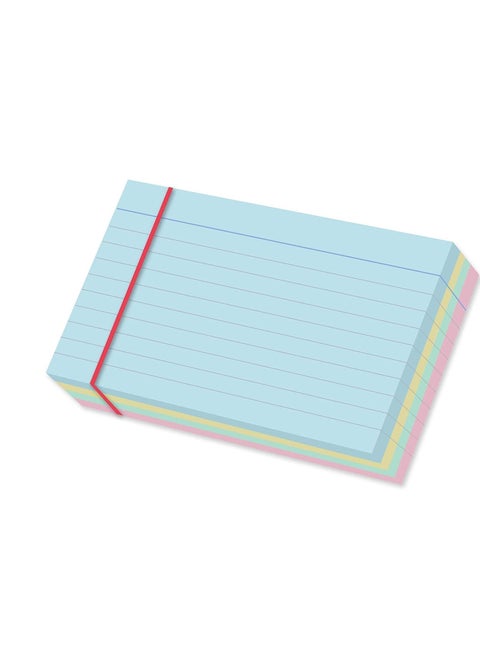 Ruled index card, 100 Pack Colored Lined Record Cards for Office School Note making, List Making, Revision Flash Cards, 6” x 4”