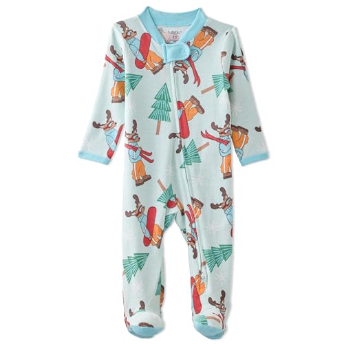 Butterblu Scout Sleep & Play 100% Organic Cotton Footed Zip Front Sleeper Pajamas for Baby Boys, Born to Ride, 0-3 Months - Image 1