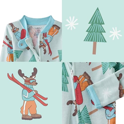 Butterblu Scout Sleep & Play 100% Organic Cotton Footed Zip Front Sleeper Pajamas for Baby Boys, Born to Ride, 0-3 Months - Image 4